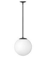 Hinkley Warby 1-Light Pendant In Black With White Glass