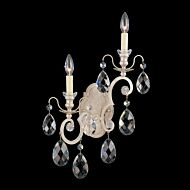 Schonbek Renaissance 2 Light Wall Sconce in Antique Silver with Clear Heritage Crystals