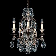 Schonbek Renaissance 5 Light Chandelier in Heirloom Bronze with Clear Heritage Crystals