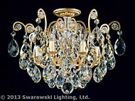 Renaissance Six Light Semi Flush Mount in Heirloom Gold by Schonbek