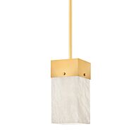 Times Square 1-Light Pendant in Aged Brass