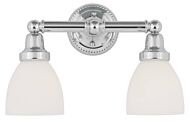 Classic 2-Light Bathroom Vanity Light in Polished Chrome