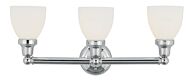 Classic 3-Light Bathroom Vanity Light in Polished Chrome