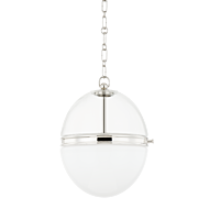 Donnell One Light Pendant in Polished Nickel by Hudson Valley