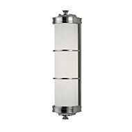 Hudson Valley Albany 2 Light 5 Inch Bathroom Vanity Light in Polished Nickel