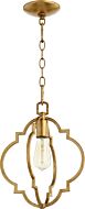 Quorum Dublin Quatrefoil 11 Inch Pendant Light in Gold Leaf