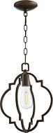 Quorum Dublin Quatrefoil 11 Inch Pendant Light in Oiled Bronze