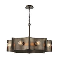 Eurofase Metallo 8 Light Chandelier in Brushed Nickel