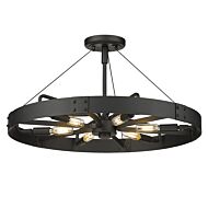 Vaughn 6-Light Semi-Flush Mount Ceiling Light in Natural Black