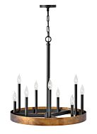 Hinkley Wells 9-Light Pendant In Weathered Brass