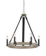 Minka Lavery Rawson Ridge 6 Light Chandelier in Aged Silverwood And Coal