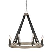 Minka Lavery Rawson Ridge 8 Light Chandelier in Aged Silverwood And Coal