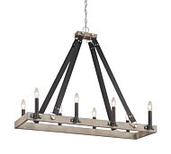 Minka Lavery Rawson Ridge 8 Light Kitchen Island Light in Aged Silverwood And Coal