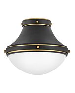 Hinkley Oliver 1-Light Flush Mount Ceiling Light In Black