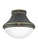 Hinkley Oliver 1-Light Flush Mount Ceiling Light In Dark Matte Grey