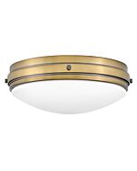 Hinkley Oliver 3-Light Flush Mount Ceiling Light In Heritage Brass