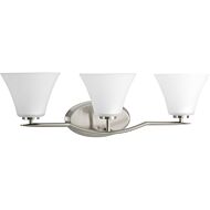 Bravo 3-Light Bathroom Vanity Light Bracket in Brushed Nickel