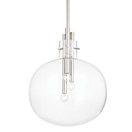 Hempstead Three Light Pendant in Polished Nickel by Hudson Valley