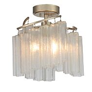 Victoria 3-Light Semi-Flush Mount Ceiling Light in Golden Silver