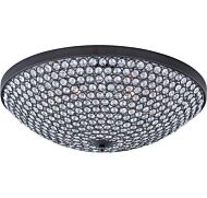 Maxim Lighting Glimmer 19 Inch 6 Light Beveled Crystal Flush Mount in Bronze