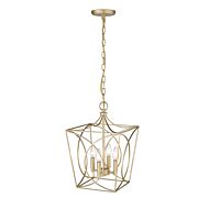 Tracy Four Light Pendant in Painted Modern Gold by Millennium