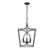 Tracy Four Light Pendant in Matte Black by Millennium