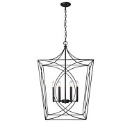 Tracy Six Light Pendant in Matte Black by Millennium