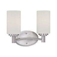 Pittman 2-Light Bathroom Vanity Light in Brushed Nickel