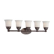 Bella 5-Light Bathroom Vanity Light in Oiled Bronze