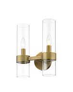 Z-Lite Datus 2-Light Wall Sconce In Rubbed Brass