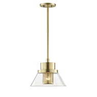 Hudson Valley Paoli 10 Inch Mini Pendant in Aged Brass