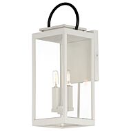 Nassau Vivex Two Light Outdoor Wall Sconce in White   Black by Maxim