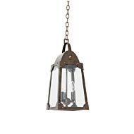 Kalco Arlington 3 Light 22 Inch Outdoor Hanging Light in Aged Bronze