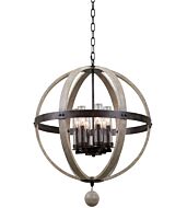 Kalco Harper 6 Light Outdoor Hanging Light in Florence Gold