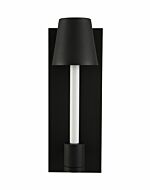 Kalco Candelero Outdoor Wall Light in Matte Black with White Accent