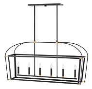 Hinkley Selby 6-Light Linear Chandelier In Black