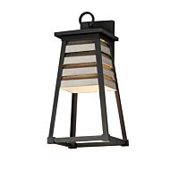 Shutters One Light Outdoor Wall Sconce in Weathered Zinc Black by Maxim