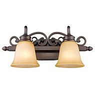 Belle Meade Two Light Bath Vanity in Rubbed Bronze by Golden