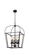 Sutter Six Light Outdoor Pendant in Smooth Matte Black by Kalco