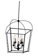 Sutter Eight Light Pendant in Smooth Matte Black by Kalco