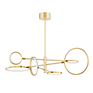 Hudson Valley Saturn Chandelier in Aged Brass