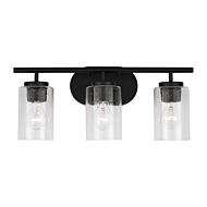 Oslo 3-Light Bathroom Vanity Light in Midnight Black