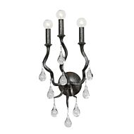 Aveline 3-Light Wall Sconce in Black Silver Leaf