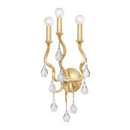 Aveline Three Light Wall Sconce in Gold Leaf by Corbett Lighting