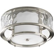 Bay Court 2-Light Flush Mount in Brushed Nickel