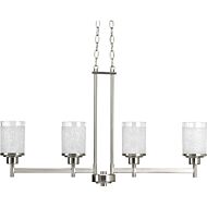 Alexa 4-Light Linear Chandelier in Brushed Nickel