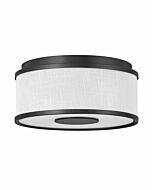 Hinkley Halo Off White 2-Light Flush Mount Ceiling Light In Black