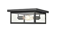 Millennium Evanton 2 Light Outdoor Ceiling Light in Powder Coat Black