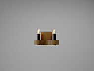 Flow 2-Light Wall Lamp in Teak