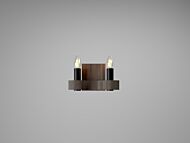 Flow 2-Light Wall Lamp in American Walnut